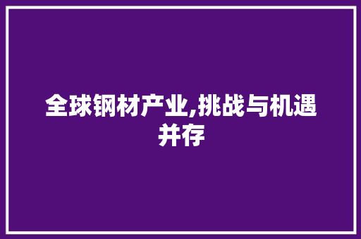 全球钢材产业,挑战与机遇并存