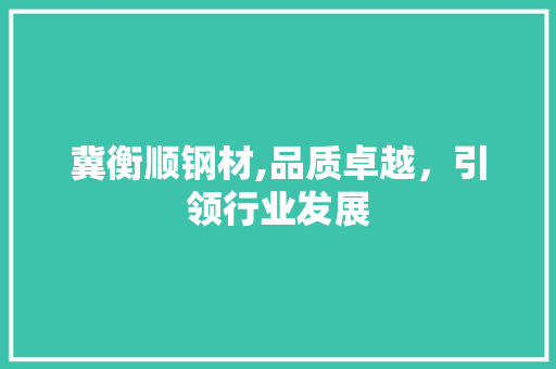 冀衡顺钢材,品质卓越，引领行业发展