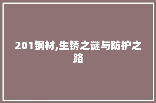 201钢材,生锈之谜与防护之路