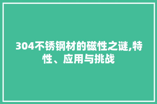 304不锈钢材的磁性之谜,特性、应用与挑战 庭院装修