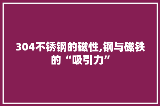 304不锈钢的磁性,钢与磁铁的“吸引力”
