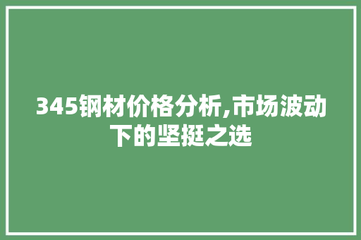 345钢材价格分析,市场波动下的坚挺之选 地面装修