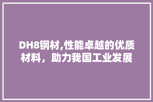 DH8钢材,性能卓越的优质材料，助力我国工业发展