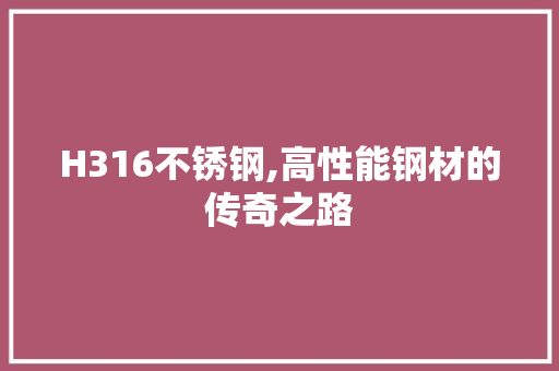 H316不锈钢,高性能钢材的传奇之路 隔断设计