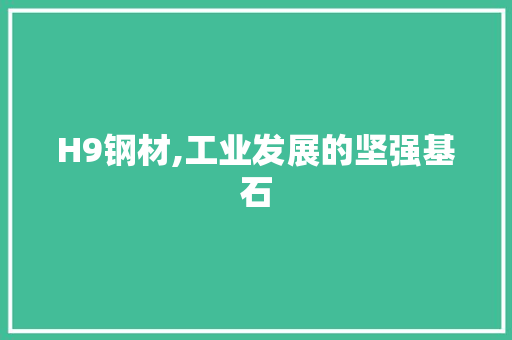 H9钢材,工业发展的坚强基石 庭院装修