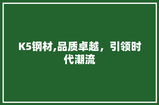 K5钢材,品质卓越，引领时代潮流