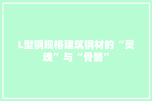 L型钢规格建筑钢材的“灵魂”与“骨骼”