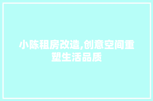 小陈租房改造,创意空间重塑生活品质