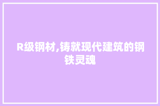 R级钢材,铸就现代建筑的钢铁灵魂