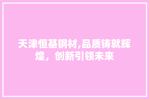 天津恒基钢材,品质铸就辉煌，创新引领未来