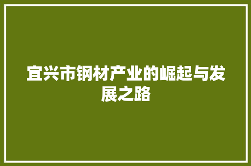 宜兴市钢材产业的崛起与发展之路