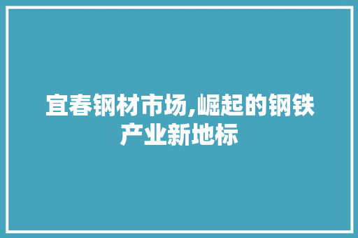 宜春钢材市场,崛起的钢铁产业新地标