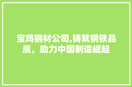 宝鸡钢材公司,铸就钢铁品质，助力中国制造崛起