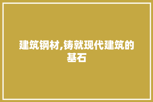 建筑钢材,铸就现代建筑的基石