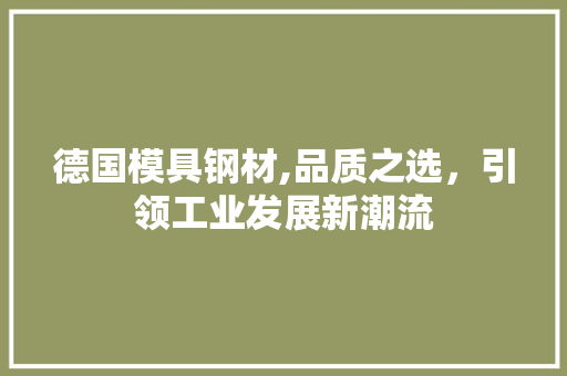 德国模具钢材,品质之选，引领工业发展新潮流 门窗装修