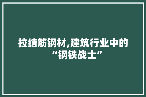 拉结筋钢材,建筑行业中的“钢铁战士”