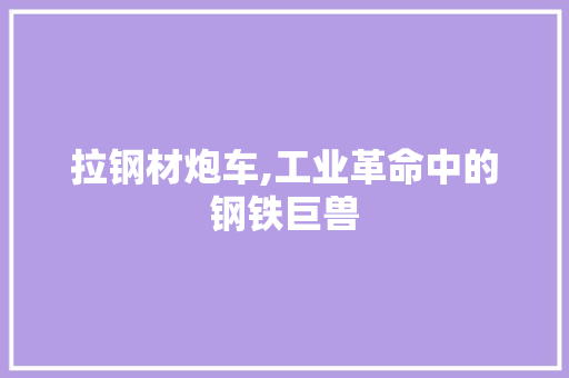拉钢材炮车,工业革命中的钢铁巨兽