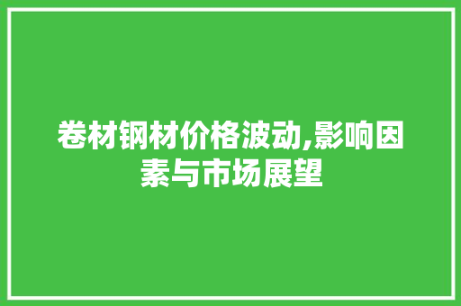 卷材钢材价格波动,影响因素与市场展望