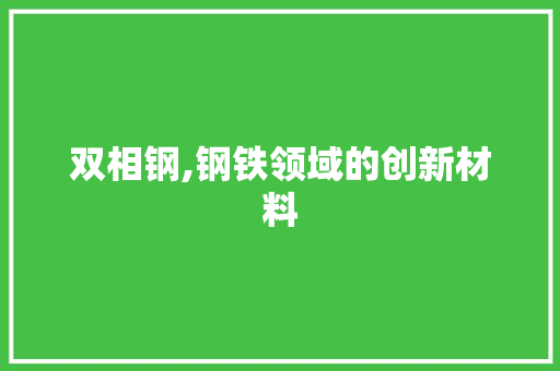 双相钢,钢铁领域的创新材料 景观设计
