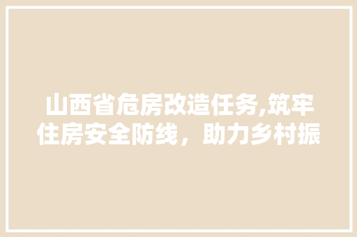 山西省危房改造任务,筑牢住房安全防线，助力乡村振兴