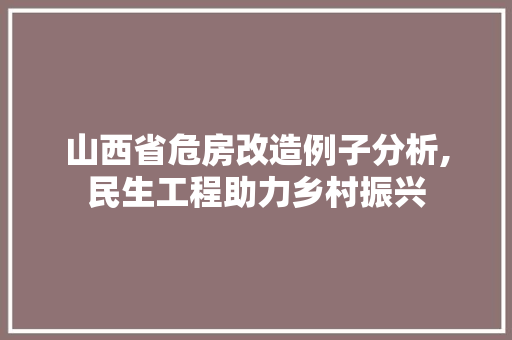 山西省危房改造例子分析,民生工程助力乡村振兴 庭院装修