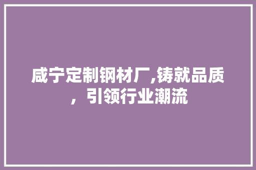 咸宁定制钢材厂,铸就品质，引领行业潮流