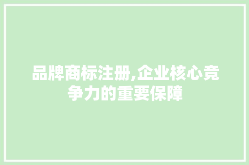 品牌商标注册,企业核心竞争力的重要保障 装修材料