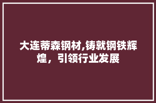 大连蒂森钢材,铸就钢铁辉煌，引领行业发展