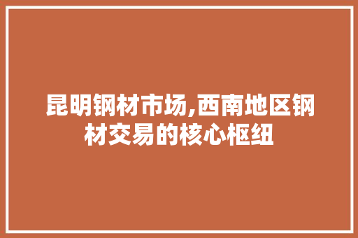 昆明钢材市场,西南地区钢材交易的核心枢纽 装修材料