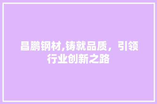 昌鹏钢材,铸就品质，引领行业创新之路 隔断设计