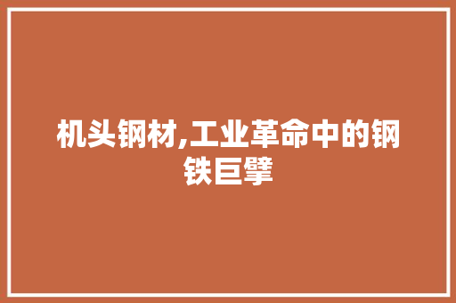 机头钢材,工业革命中的钢铁巨擘