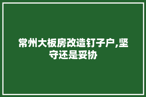 常州大板房改造钉子户,坚守还是妥协 门窗装修