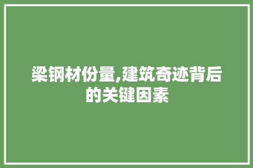 梁钢材份量,建筑奇迹背后的关键因素
