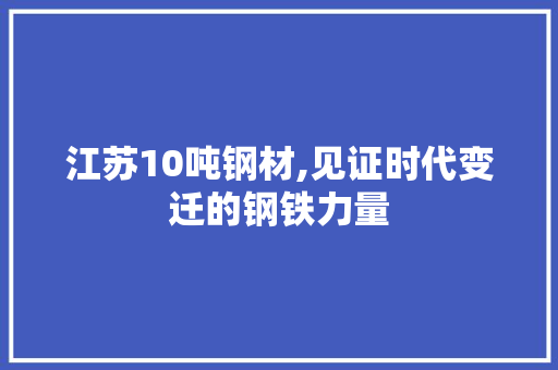 江苏10吨钢材,见证时代变迁的钢铁力量