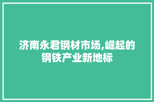 济南永君钢材市场,崛起的钢铁产业新地标 建筑设计