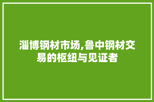 淄博钢材市场,鲁中钢材交易的枢纽与见证者