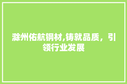 滁州佑航钢材,铸就品质，引领行业发展