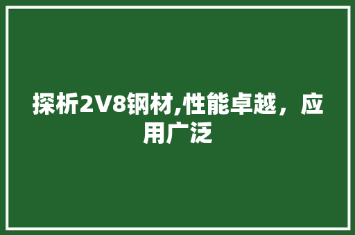 探析2V8钢材,性能卓越，应用广泛