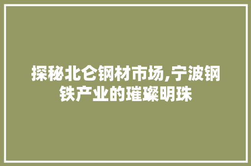 探秘北仑钢材市场,宁波钢铁产业的璀璨明珠 门窗装修