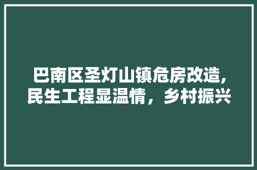 巴南区圣灯山镇危房改造,民生工程显温情，乡村振兴谱新篇