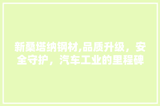 新桑塔纳钢材,品质升级，安全守护，汽车工业的里程碑