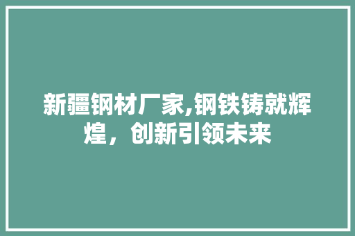 新疆钢材厂家,钢铁铸就辉煌，创新引领未来 建筑设计