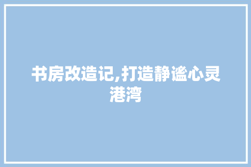 书房改造记,打造静谧心灵港湾