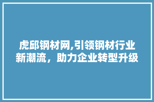 虎邱钢材网,引领钢材行业新潮流，助力企业转型升级