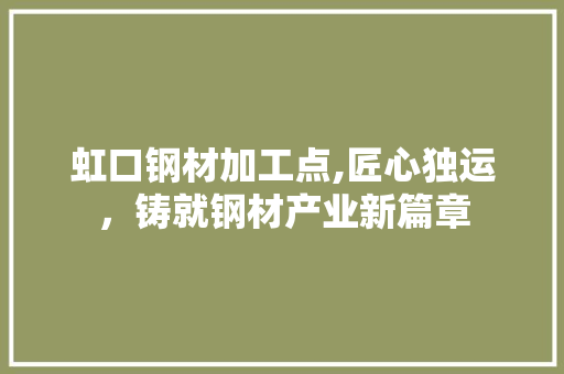 虹口钢材加工点,匠心独运，铸就钢材产业新篇章