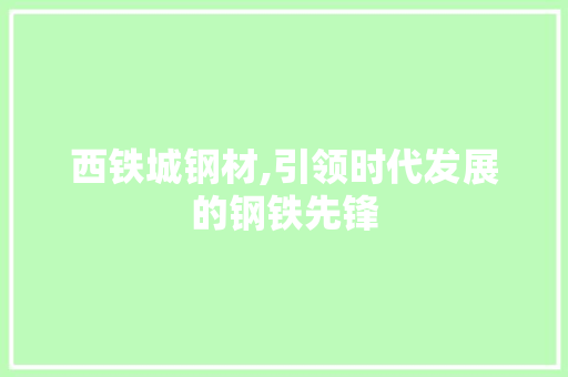 西铁城钢材,引领时代发展的钢铁先锋