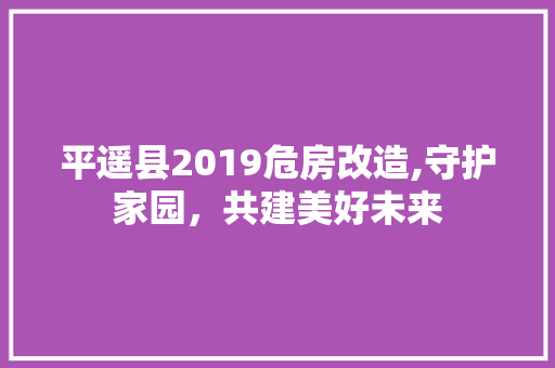 平遥县2019危房改造,守护家园，共建美好未来 景观设计
