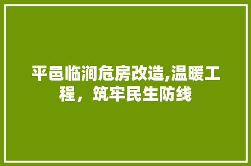 平邑临涧危房改造,温暖工程，筑牢民生防线