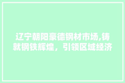 辽宁朝阳豪德钢材市场,铸就钢铁辉煌，引领区域经济发展
