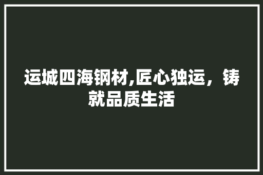 运城四海钢材,匠心独运，铸就品质生活